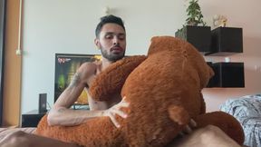 Putting my teddy bear to suck me