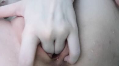 Her pink pussy gushed while filming a boyfriend