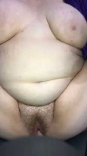 BIG TIT CHUBBY HOUSEWIFE GETS CUM SHOT ONTO HER CHUBBY BELLY AND HAIRY PUSSY