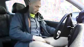 Twink amateur jerks off in his camper van