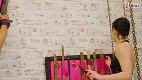 Spanked, Whipped, and Humiliated Dominatrix Duo'_s Punishment