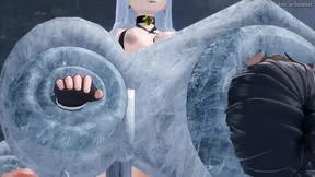 Femdom Mistress Esdeath practices double pegging on rebels