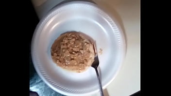 Peanut butter pancake with cum, yum