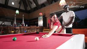 redhead hotwife fucks huge black stranger on the pool table (bbc)