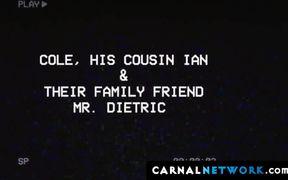 Cole watched in delight and shock as Dietrich hungrily ate out and fingered his cousi