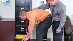 Muscular Stud Pounds Bloke On Office Desk