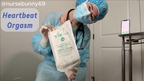 Orgasm in Surgical Mask with Heartbeat Audio