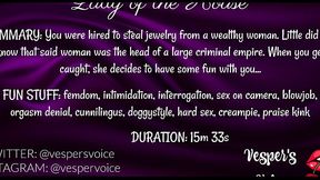 F4M Erotic Audio - Interrogated by dominant female, then used for her pleasure while handcuffed