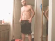 He was showing off before taking me to the pool