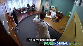 Watch Rachel Evans, the busty young chick, get nailed from behind in a fake hospital POV