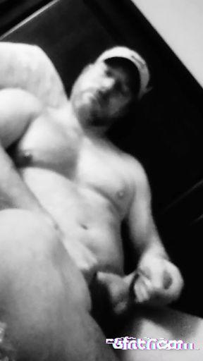 Stud sexy dad Bigguns edging thick cock