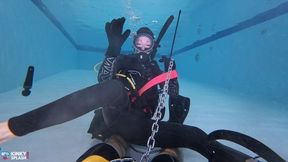 Underwater Scuba Slave Training – Dominated in Chains & Wetsuit Edging - AVI