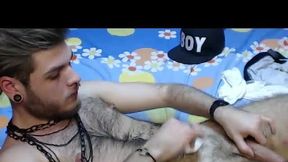 Hairy Guy Jerking Off.