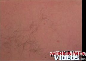 Chubby mature guy masturbates strongly and empties his balls
