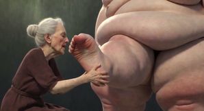 90 Year Old Granny Sucking Obese SSBBW Toes - Extremely Horny Foot Play