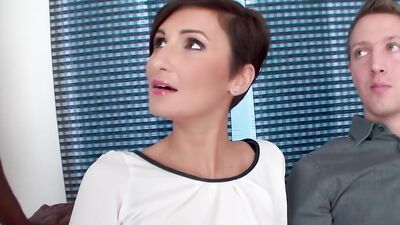 Short Haired Wife Gabrielle Gucci Takes BBC in Front of Her Useless Hubby