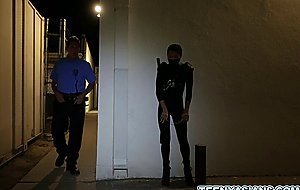 Lucky security guard gets fucked hard by the sexy female thief