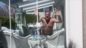 Hunk Stepdaddy Bear Naked Sunbathing in the Veranda 4