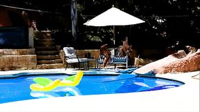 EMMA HAIZE Poolside Huge Cock POV Deepthroat Blowjob and Facial