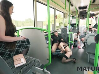 MATURE4K. Sexy and trickling sex in the bus