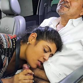 Aly gives him a salivary blowjob in the car, she&#039;s the best at sucking cock!