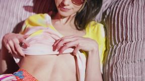 Leona Mia's always wet and wild with her small tits bouncing in 4K Ultra HD