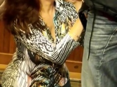 Auburn hair MILF Carla loves it in the dressing room