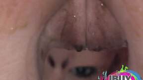 ”Two Lesbian showing natural tits & Popsicle lick beaver”