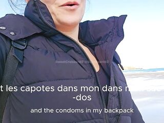 French Wife HUNTING for a Stranger on the Beach (I Sucked a Kitesurfer) - Catrine Croissant