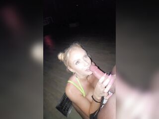 Blond Raver Bitch Takes U to Rooftop to Suck and Bang U