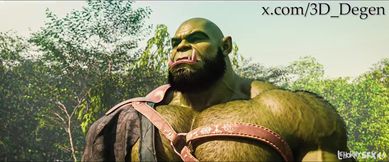 Elf Fucked by an Orc in the Wilderness