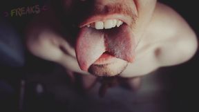 Tongue Split Blow Job on Dildo