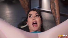 Slim Beauty Ignites Passion with Gym Vibrations