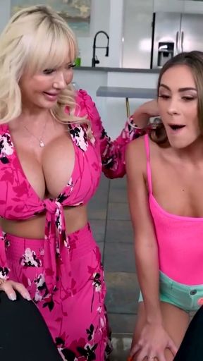 Sugar-Daddy Is Too Horny For His Gold Digger Wife So She Enlists Her Step-Daughter To Help - MYLF   Clip 2