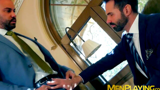 Suit and tie Bruno Max and Dani Robles anal hammering hard