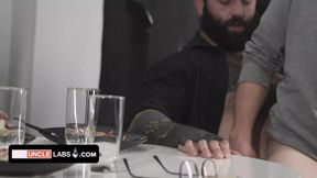 Stepdad pounds stepsons tight ass while stepmom watches