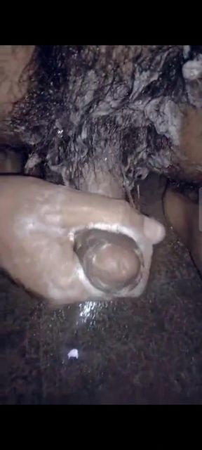 German hairy dick washing and jerking