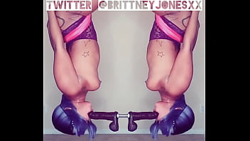 Brittney Jones playing on her fuck swing.