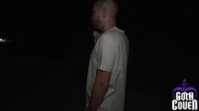 Clown statues jump a stranded traveler