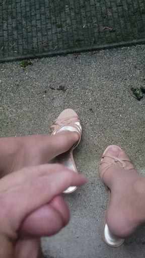 Cumming on Feet Outside   Clip 1