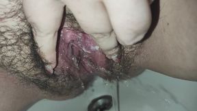 Exploring my dirty, creamy, hairy pussy