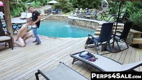 Aiden Asher & Jock Jax Thirio Enjoy naughty poolside bareback fun