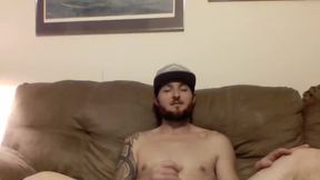 Hairy Tatteod American Stud Jerking Off and Dirty Talk