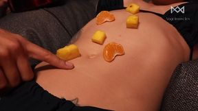 Roommate’s Sweet Craving – Fruit Served on My Abs