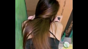 My wife was fucked doggy by a motorbike taxi driver until she ejaculated on her butt