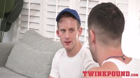 Horny coach Eddie Patrick loves riding twink Dylan Tides fat hard cock