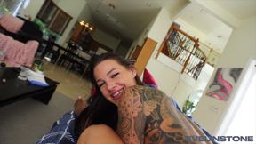 Kaby Snow Gives Evelin His Cum for Tanning Lotion