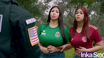 Mexican stepmother and Venezuelan stepdaughter are fucked in the anus to avoid being deported.
