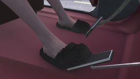 Chevy Caprice Cranking Template - Kara in Fuzzy Slippers and her Underwear 1080p