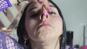 Pig nose big nostrils and cute nailpolish